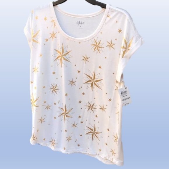 Style & Co. Tops - STYLE & CO Starry Tee Top - M